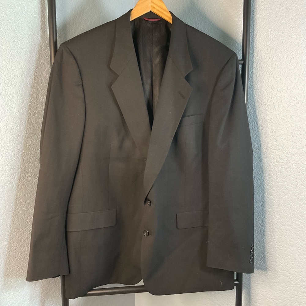 Hart Schaffner Marx Men's Black Wool Blazer 48L